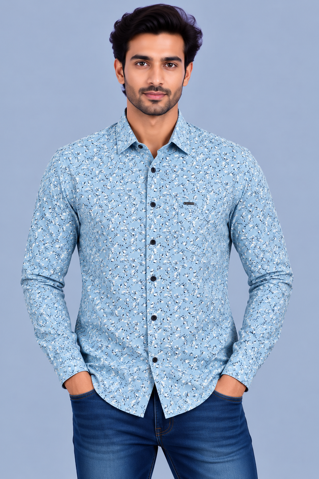 Red & White Printed Casuals Shirt