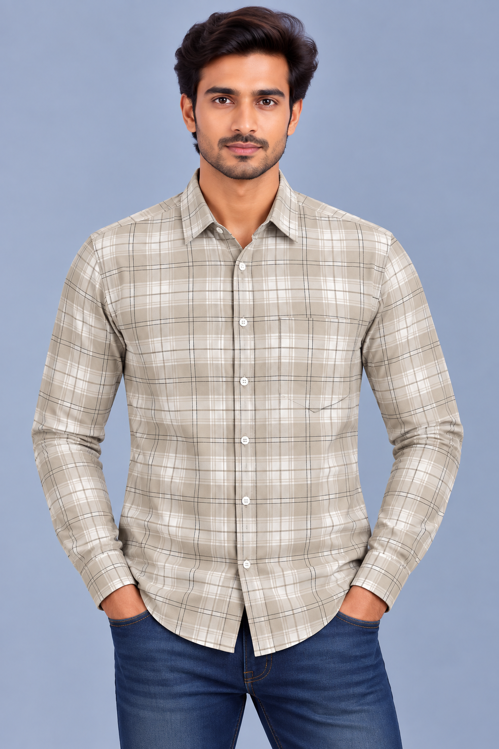 Red & White Check Casual Shirt