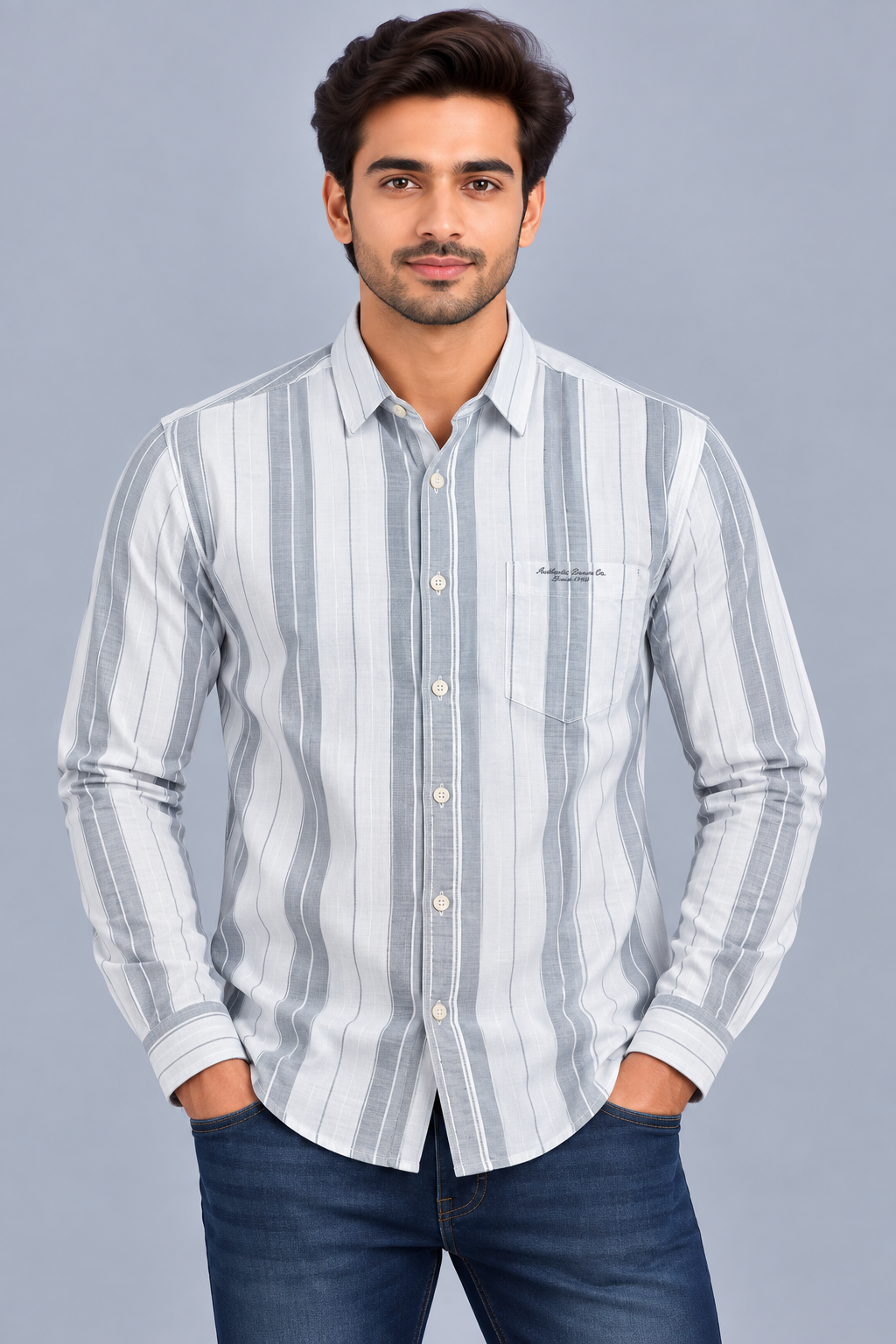 Red & White Stripes Casual Shirt