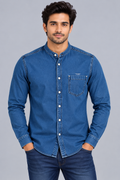 Red & White Denim Casuals Shirts