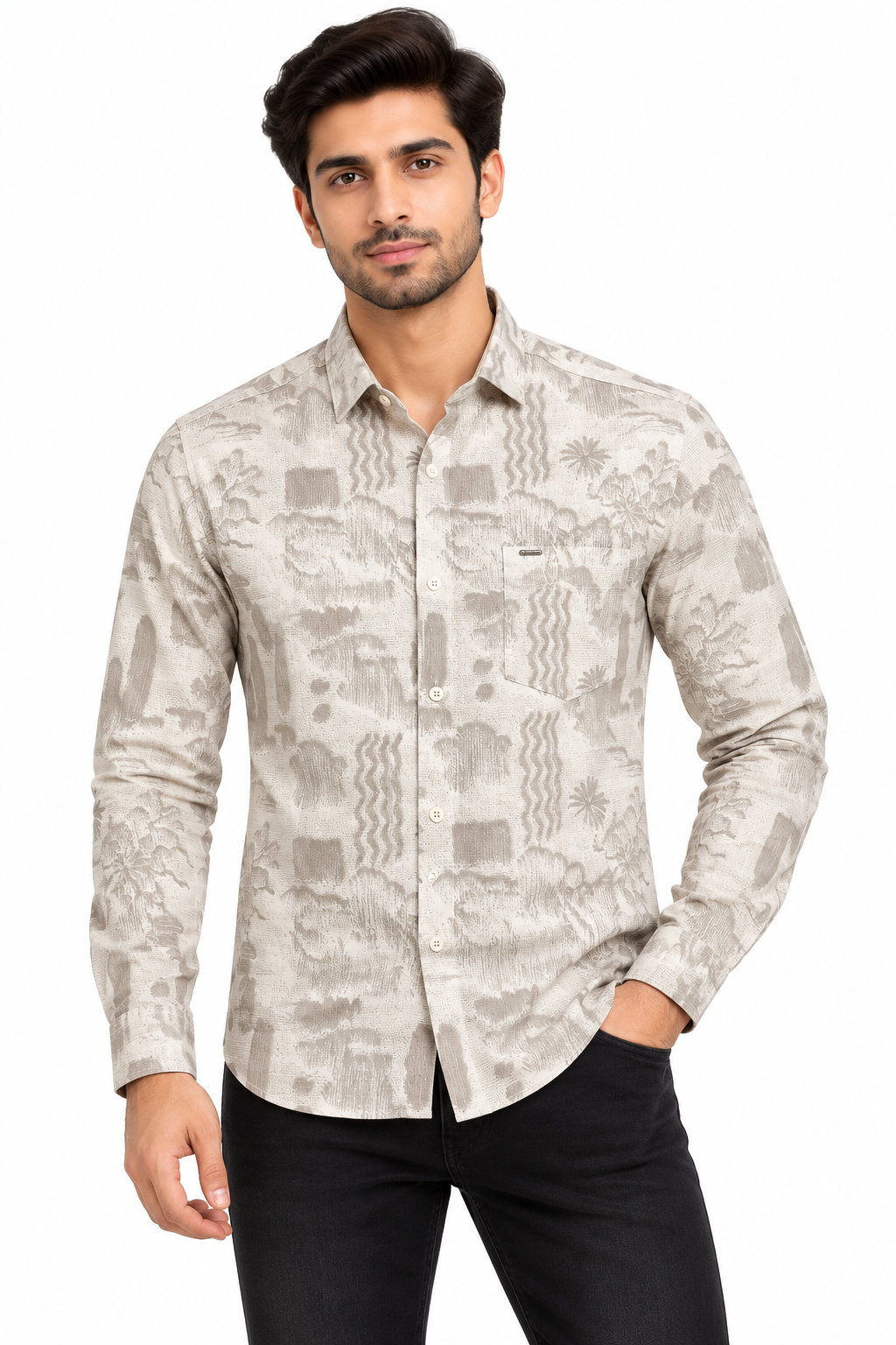 RED & WHITE -  Mini Printed Casual Shirts