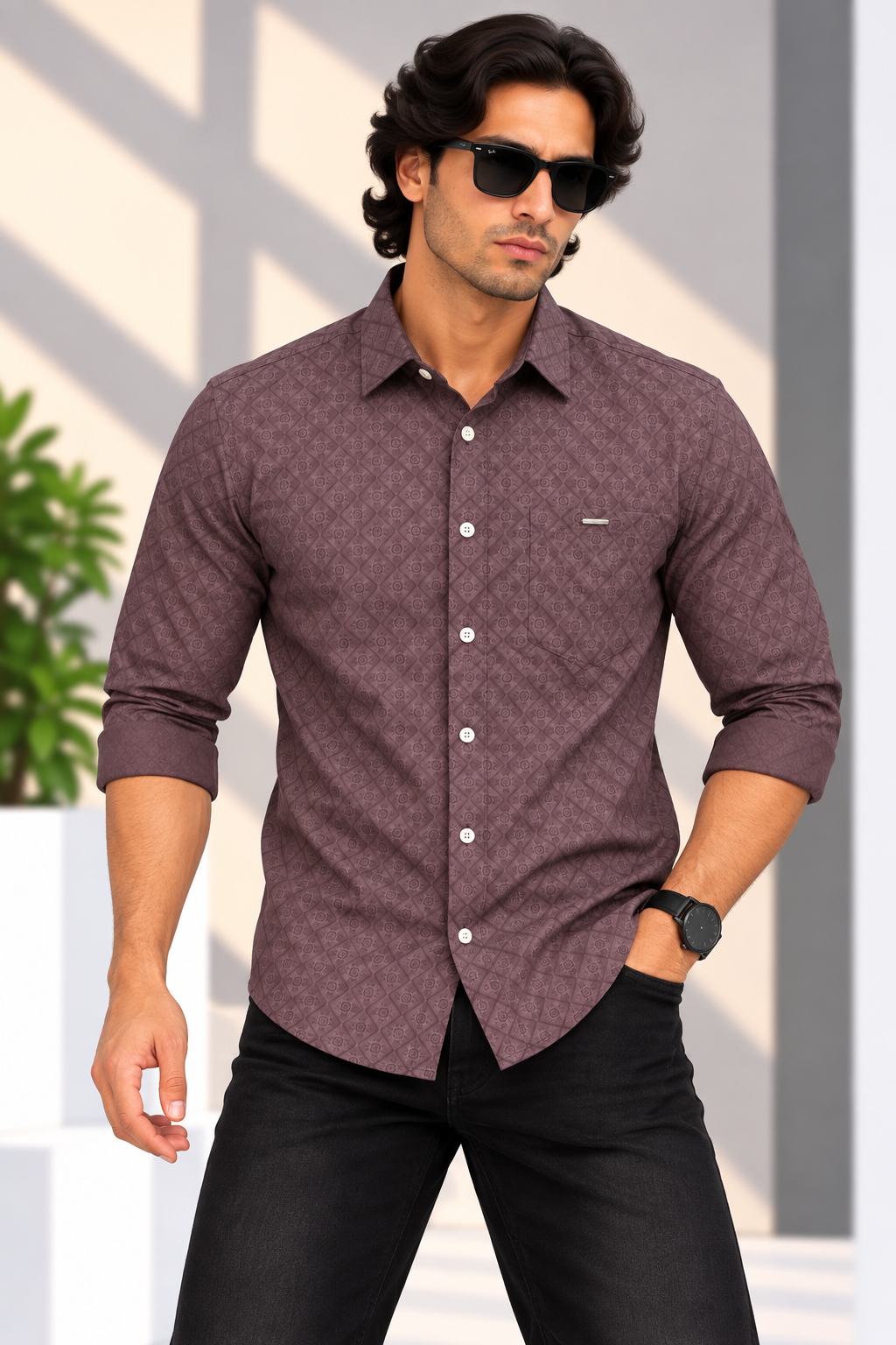 RED & WHITE -  Printed Casuals Shirts