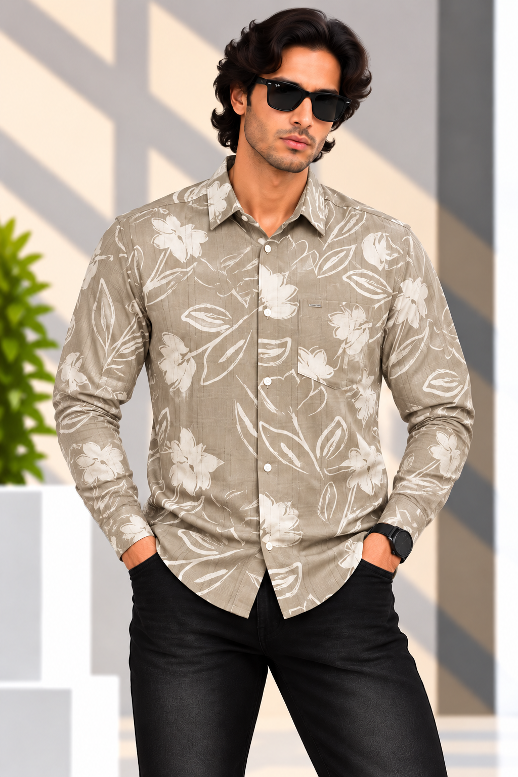 RED & WHITE -  Printed Casuals Shirts