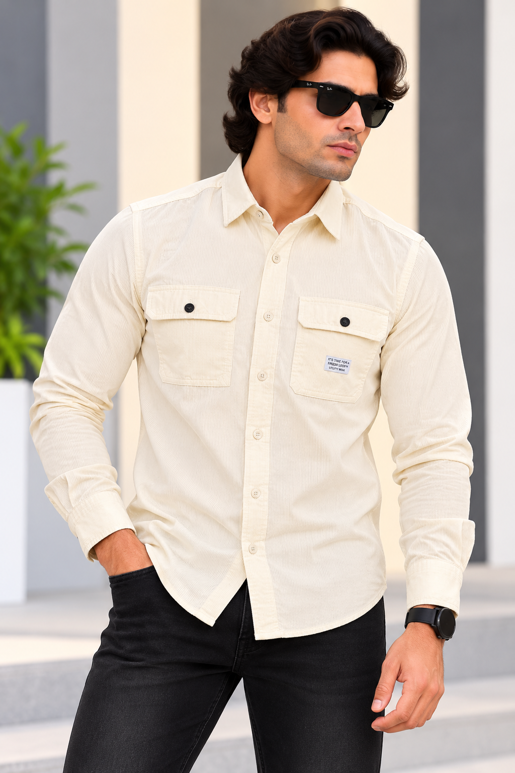 MYSTERY OF FASHION (MOF)  -  Plain fUNKY Casuals Shirt